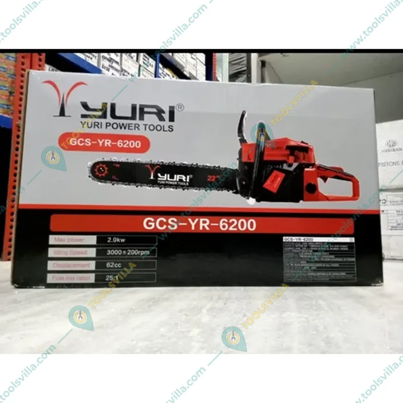 YURI Professional 62-cc Petrol Chainsaw with 22 inch Guide Bar | Ideal for Cutting Tree and Firewood | GCS-YR-6200