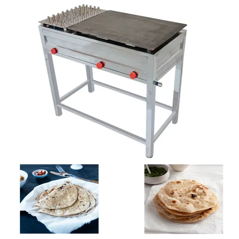  Commercial Gas Operated 24 x 36 Inch Chapati Tawa Bhatti with Puffer Plate