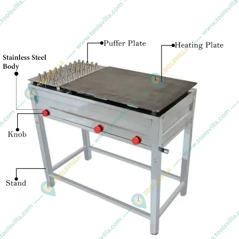  Commercial Gas Operated 24 x 36 Inch Chapati Tawa Bhatti with Puffer Plate