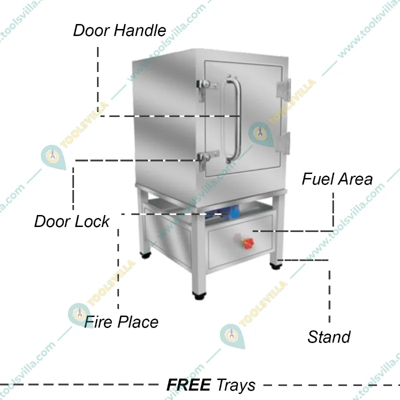 Heavy Duty 6 Tray Stainless Steel Gas Operated Nylon Khaman Machine