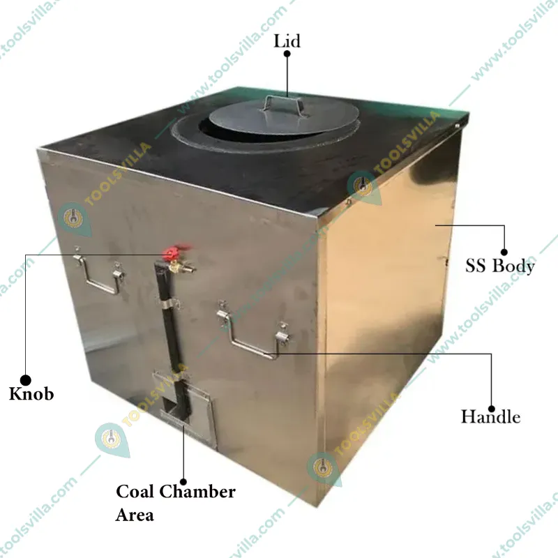  Premium Quality 30 X 30 X 36 Inch Square Shape Gas Tandoor, SS 304 Body