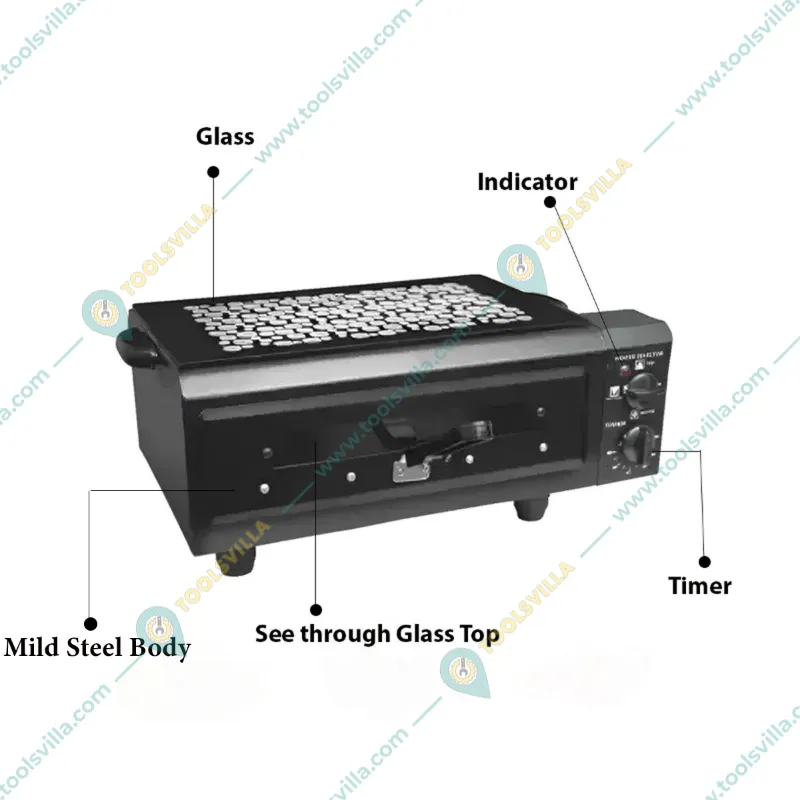 Premium Quality Glass Top Electric Tandoor 2kW with Timer & 4 Skewer