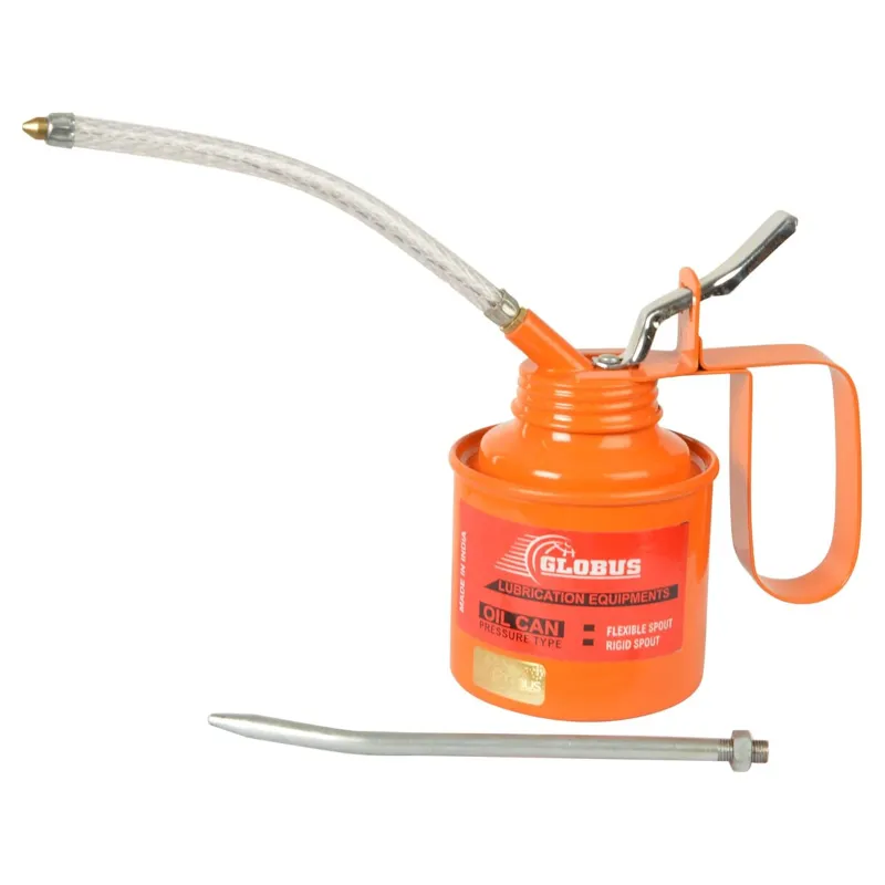 Globus 352 Steel Oil Can- (1 Pint, Orange/Red) with Fixed and Flexible Nozzle
