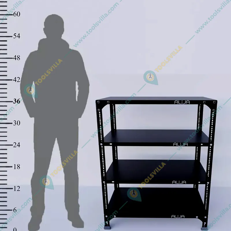 Menage 36x29x18 Inch 4  Shelves Multipurpose Storage Rack With Accessories