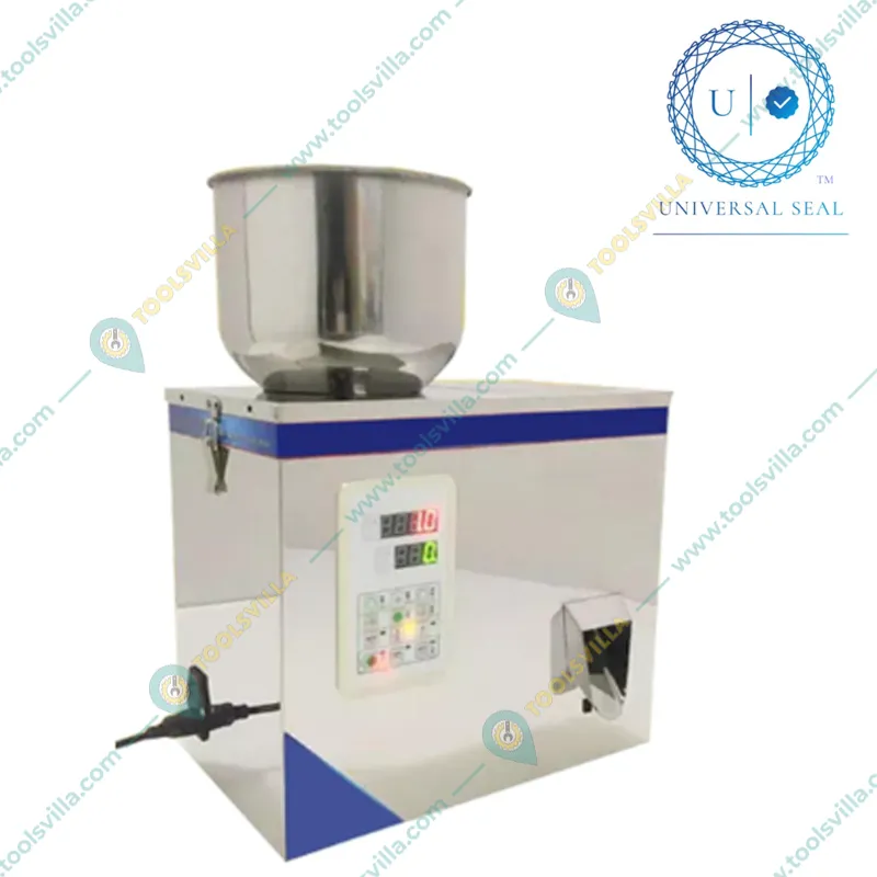 Universal Seal Tabletop 10 gm to 50 gm Stainless Steel Body Granule Filling Machine