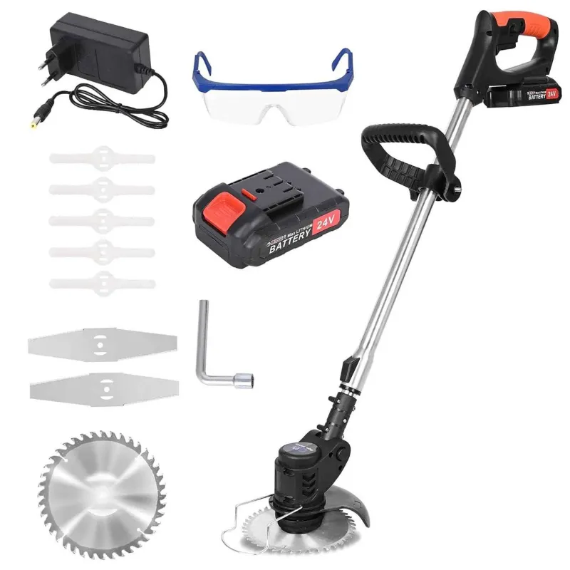 Gigawatts GW-GRTR-V01, 24V Cordless Grass Trimmer with 6Ah Dual Batteries, Blade, Charger & Other Accessories