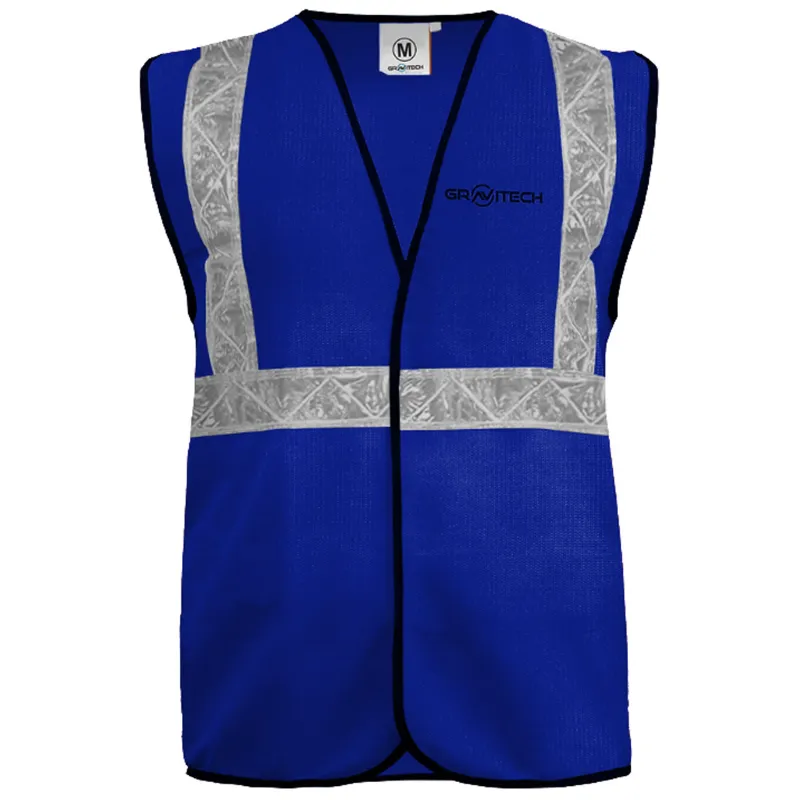 Gravitech Pack of 100 50 GSM Blue Safety Jacket with 2" PVC Reflective Tape GI-RJ-01