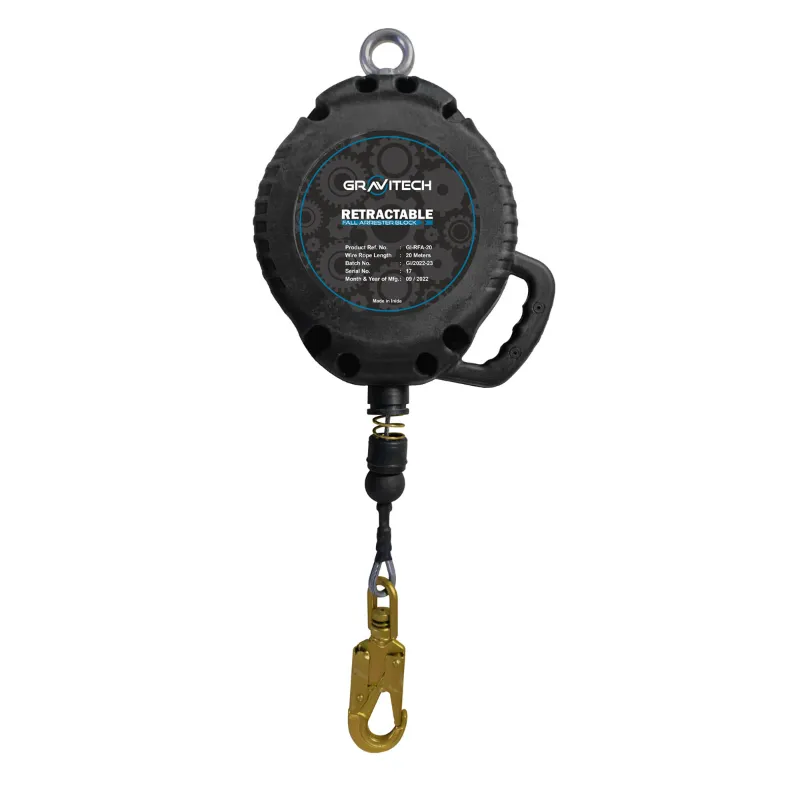Gravitech GI-RFA Retractable Fall Arrester with Galvanized Steel Wire Rope Block 6 Meter