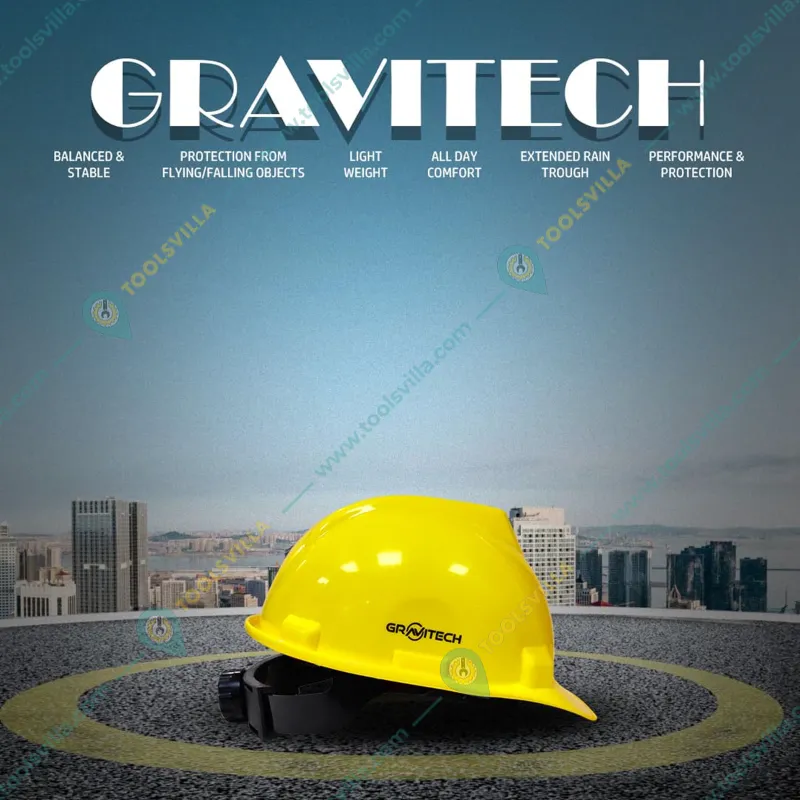 Gravitech Pack of 5 'V' Corrugated HDPE Safety Helmet with Ratchet Type Adjustment for Industrial Use (STRONG CAP-R)
