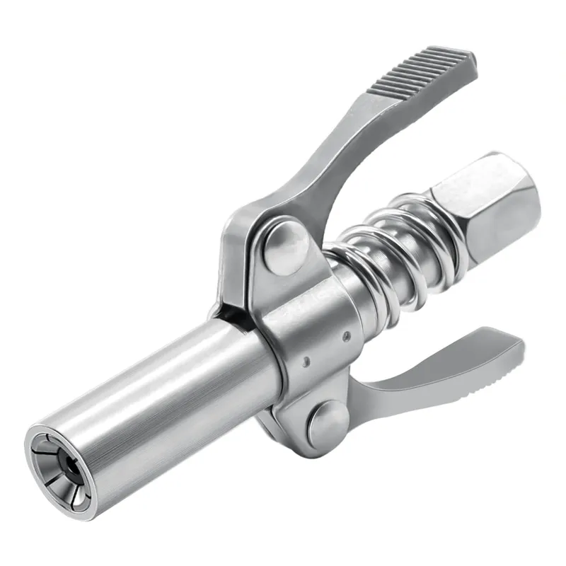 Premium Quality Grease Gun Coupler, Double Handle Quick Lock Release Grease Tips Ends Couplers