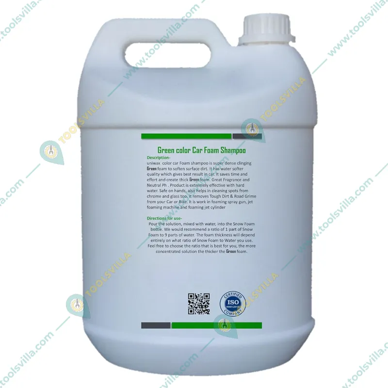 Uniwax 5L Green Color Car Foam Shampoo, Fast Cleaning Action