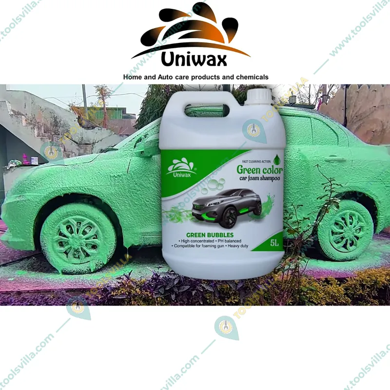 Uniwax 5L Green Color Car Foam Shampoo, Fast Cleaning Action