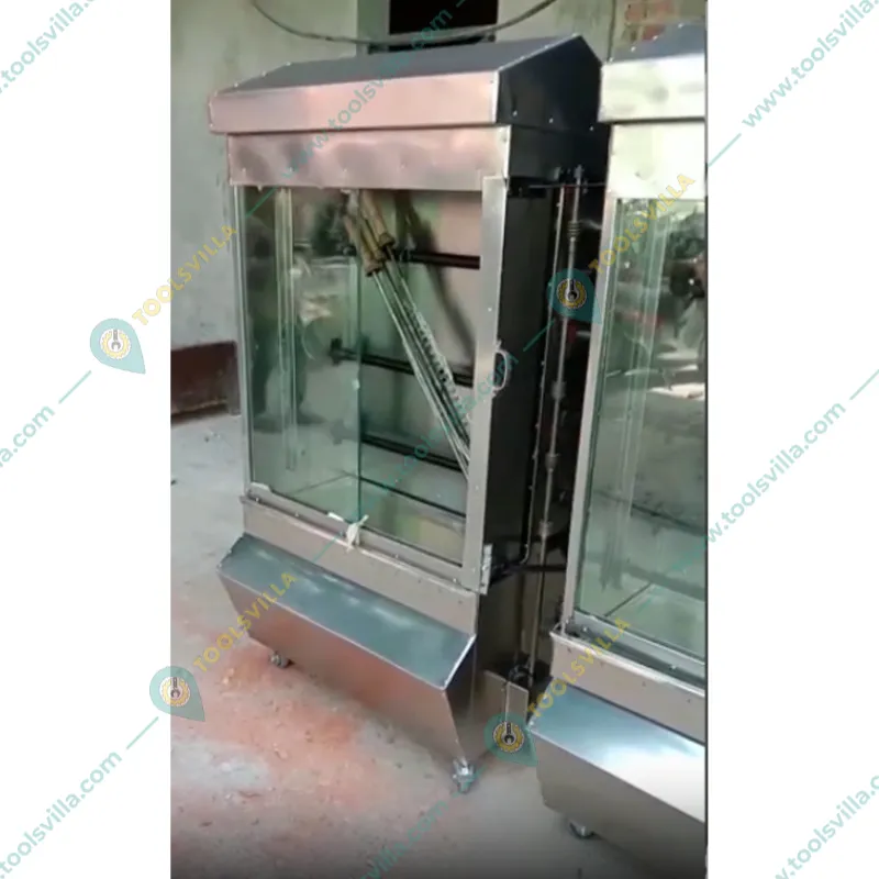 Stainless Steel Chicken Grill Machine with 12 Birds Capacity for Commercial Purpose