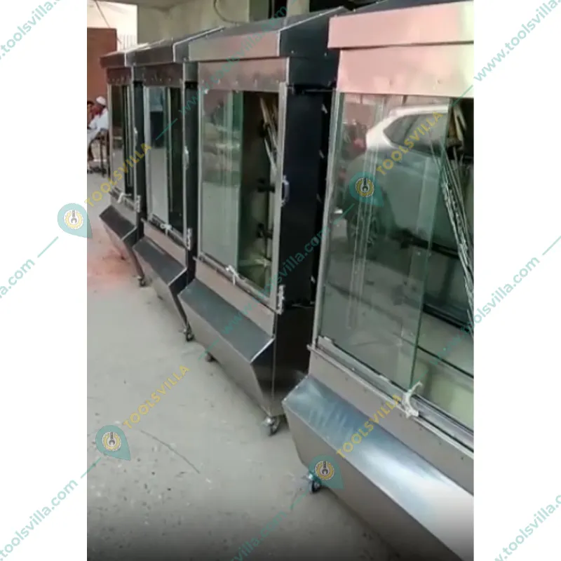  Stainless Steel Chicken Grill Machine with 12 Birds Capacity for Commercial Purpose
