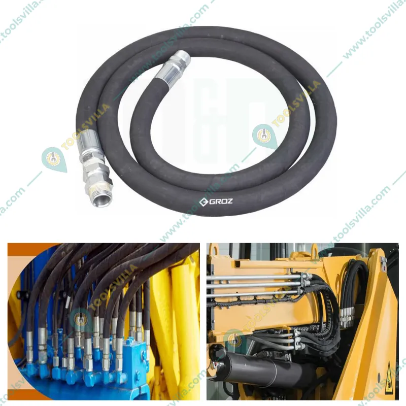 Groz 1.5 m Long 1/2 Inch x 1/2 Inch Hydraulic Hose (HH/1.5/1-2M/BSP)