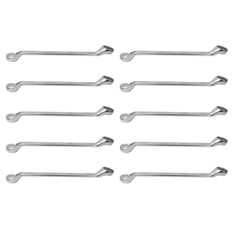 Hamco 10 Pcs 14mm X 15mm Shallow Offset Ring Spanner Set