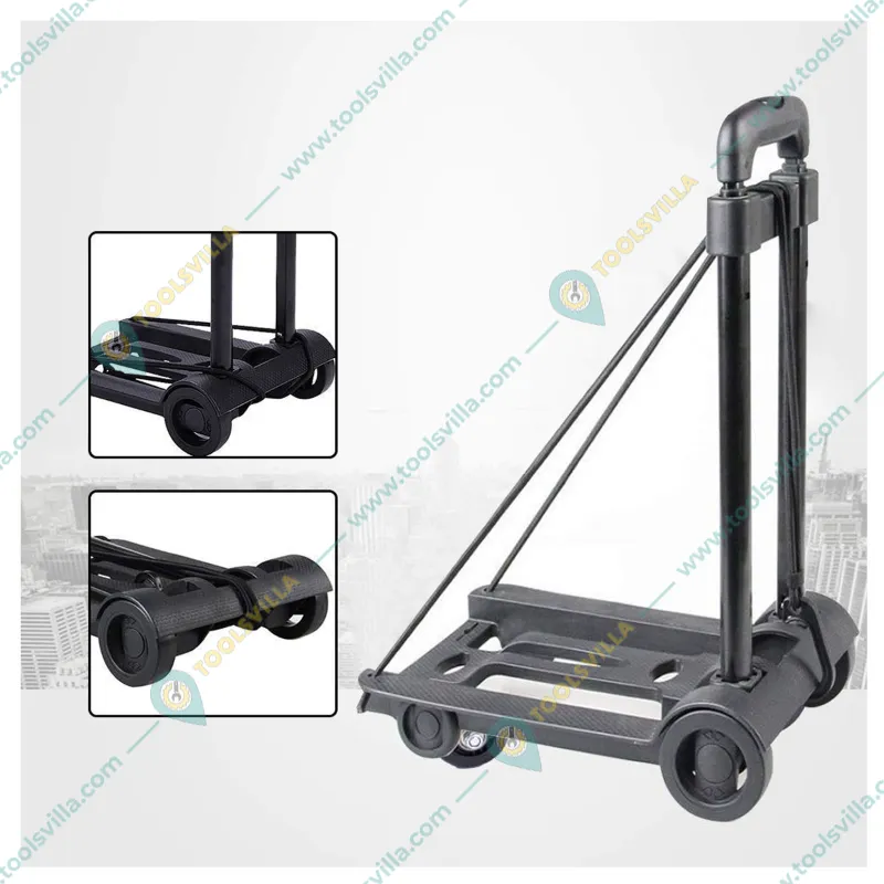 Premium Quality 25 Kg Load Capacity Foldable Luggage Hand Cart Trolley With Telescopic Rod
