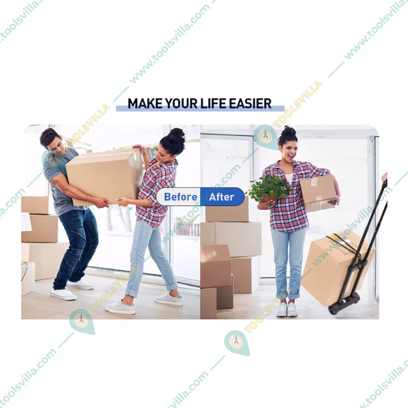 Premium Quality 25 Kg Load Capacity Foldable Luggage Hand Cart Trolley With Telescopic Rod