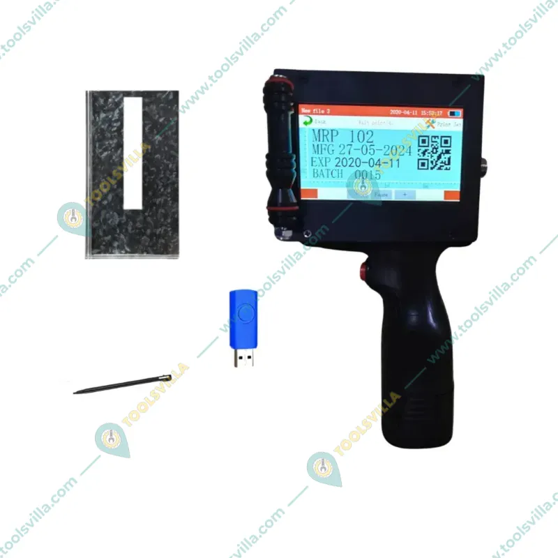 25.4mm Metal Body without Cartridge Logo and Barcode Printing Machine with Pendrive