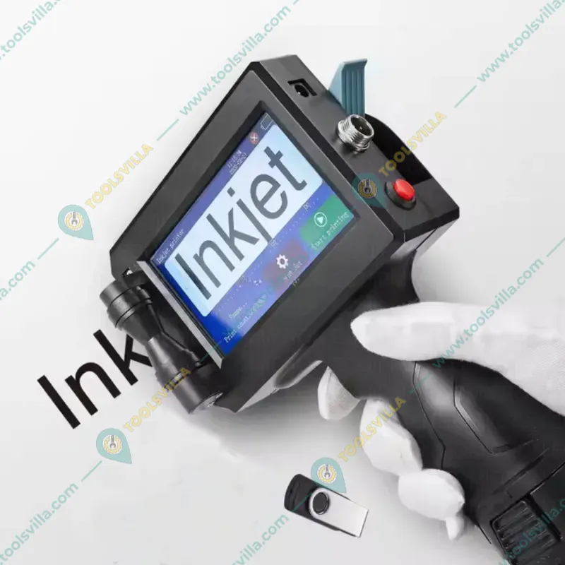 25.4mm Metal Body without Cartridge Logo and Barcode Printing Machine with Pendrive