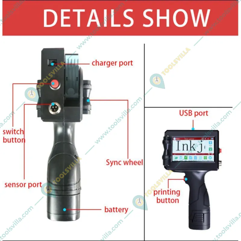 12.7mm Metal Body without Cartridge Handheld Inkjet Printer