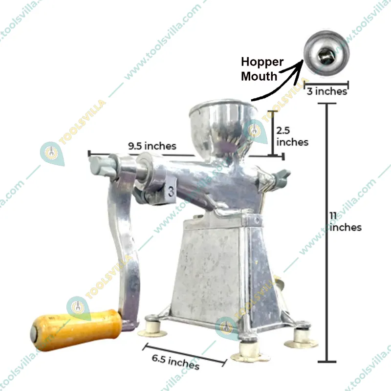 Commercial No. 3 Manual Citrus Juicer (Orange,Pineapple,Mosambi) With 3 Inches Hopper Dia and Rotating Handle