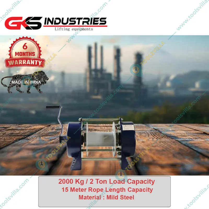 GKS Hand Operated 2 Ton Rhino Winch With Sturdy Construction and Reliable Operation (6 Months Warranty)