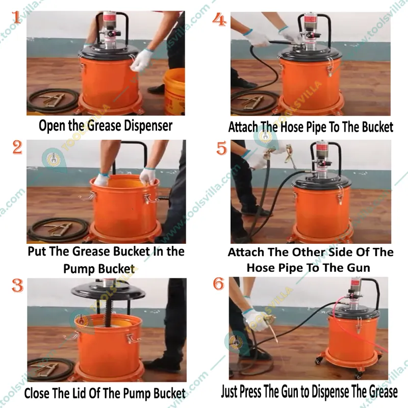 Heavy Duty 20 Kg Hand Operated Portable Grease Pump With Hose and Gun