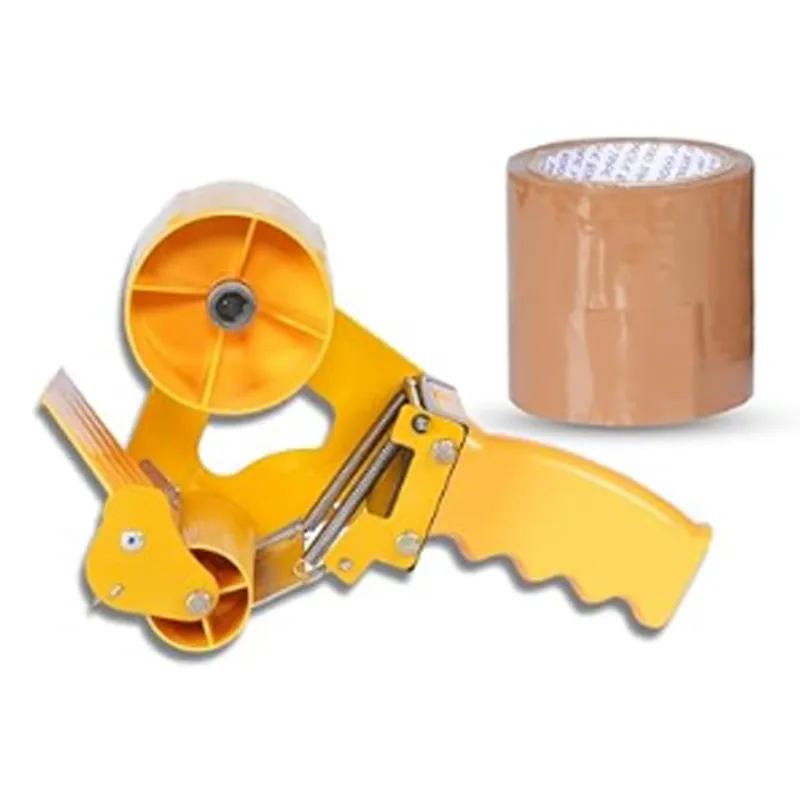 SMART PACK Hand Tape Dispenser Size 3 inch with 2 BROWN Tape (2 inch X 55 Meter) (Combo Pack)