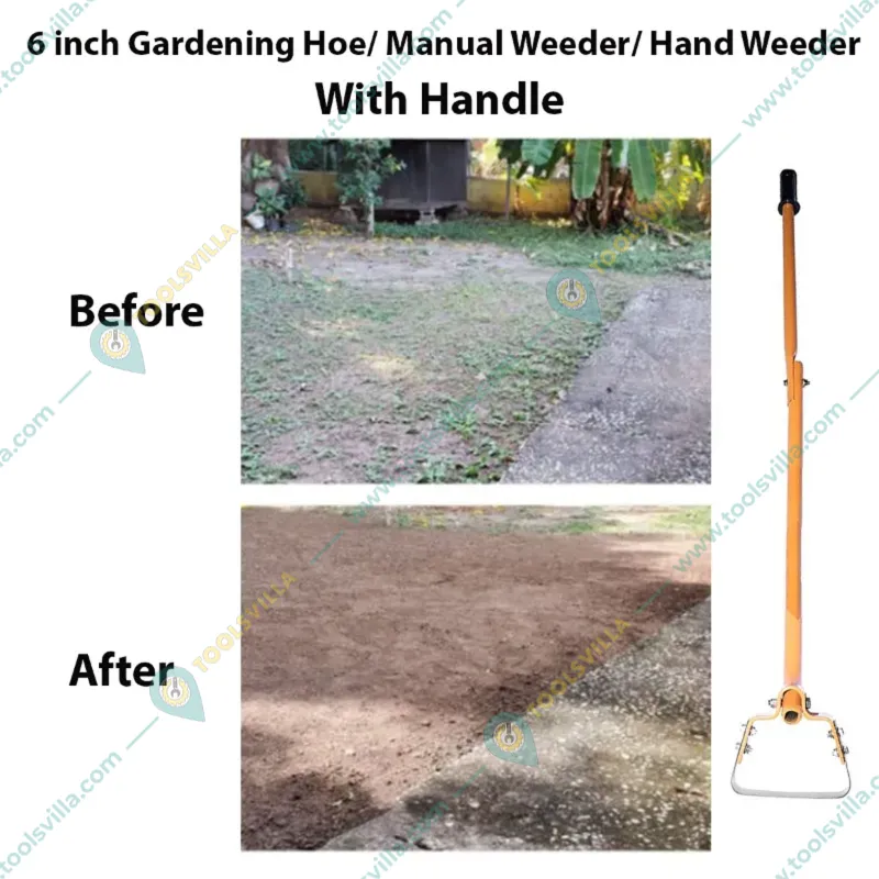 REDBUILD 6 Inch Gardening Hoe/ Manual Weeder/ Hand Weeder With Handle (Pack of 2)