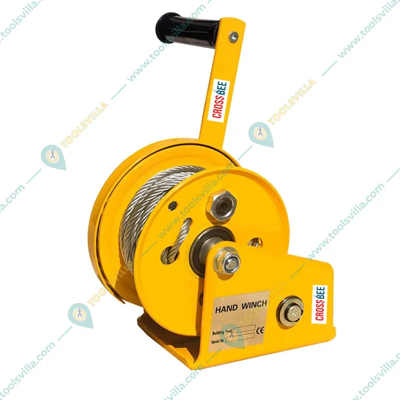 Crossbee Manual Hand Winch With Automatic Locking System,10 Meter Wire Rope And Eye Hook(Capacity-1200 lbs)