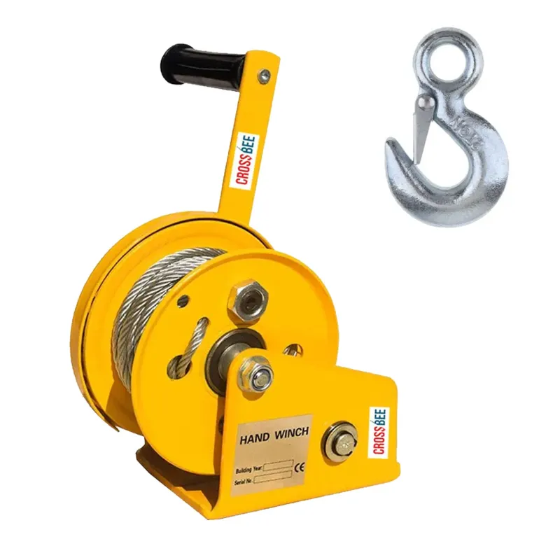 Crossbee Manual Hand Winch With Automatic Locking System,10 Meter Wire Rope And Eye Hook(Capacity-1200 lbs)