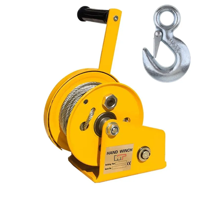 HT Manual Hand Winch With Auto Lock System, 10 Meter Wire Rope And Eye Hook(Capacity-1200 lbs)