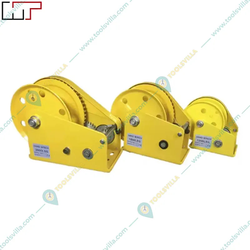 HT Manual Hand Winch With Auto Lock System, 10 Meter Galvanized Wire Rope And Eye Hook(Capacity-1200 lbs)