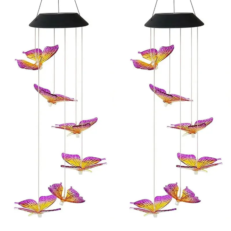 Gramstrong Decorative Solar Wind LED Chimes, Color Changing Outdoor & Indoor Waterproof Lights for Balcony (Pack of 2)