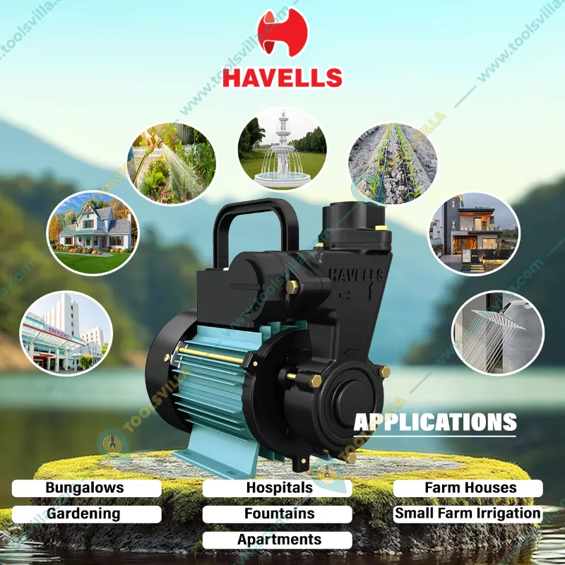 Havells 1Hp Single Phase Self Priming Monoblock Pump, 34m Max. Head, 2700 LPH (HYDRANT1) - 1 Year Warranty