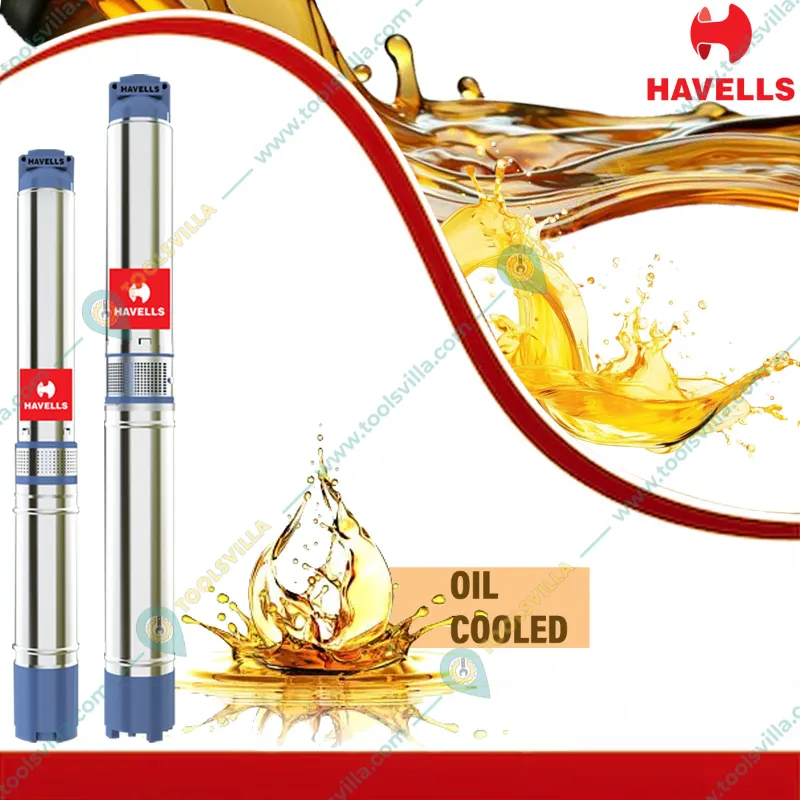 Havells 1 HP 10 Stage 4 inch(V4) Single Phase Oil Filled Borewell Submersible Pump (HC4O10BN10S) - 1 Year Warranty