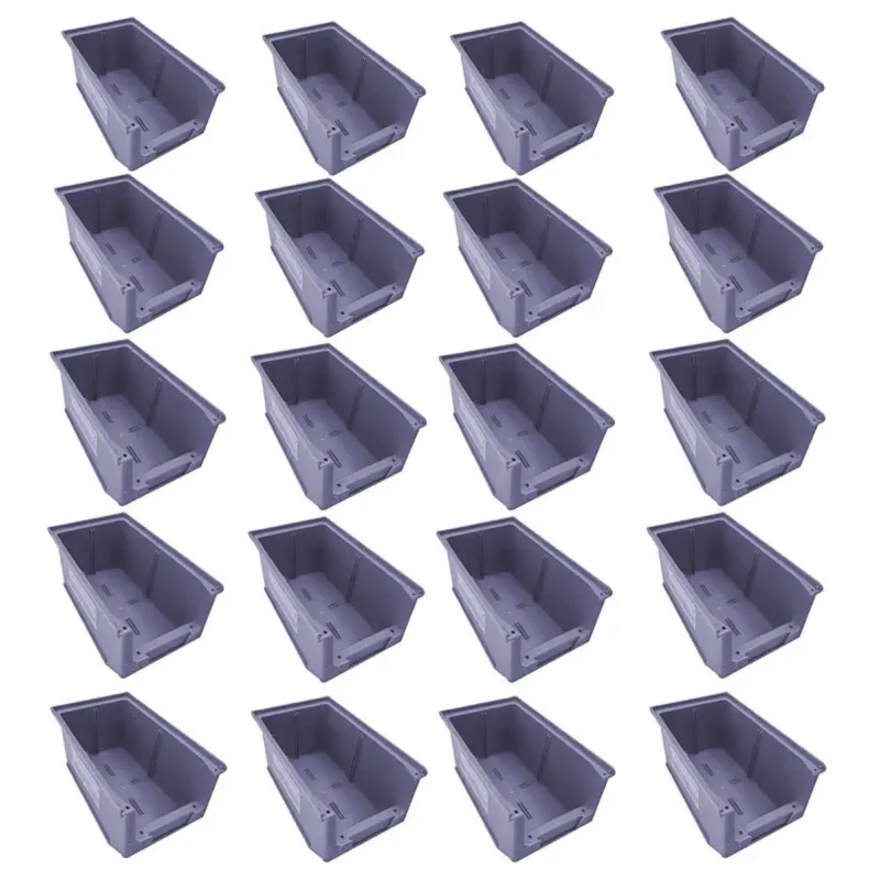Global Star 350x200x200 mm HDPE Crate-45 Grey  Storage Bin (Pack of 20)