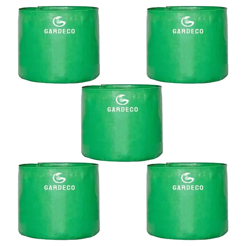 Gardeco 260 GSM UV Treated Premium Quality 24 x 24 inch Round Type HDPE Grow Bag for Home, Garden and Nursery