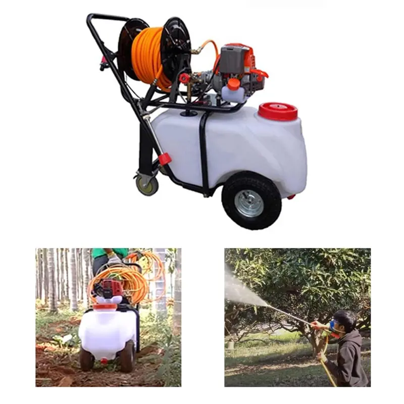 50L Trolley Type Power Sprayer with Wheels and Hose Reel - China