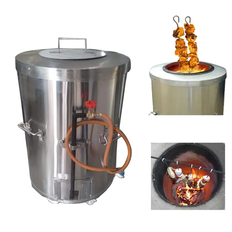 Heavy Duty 23x23x35 Inch Round Shape Gas Tandoor, SS Body