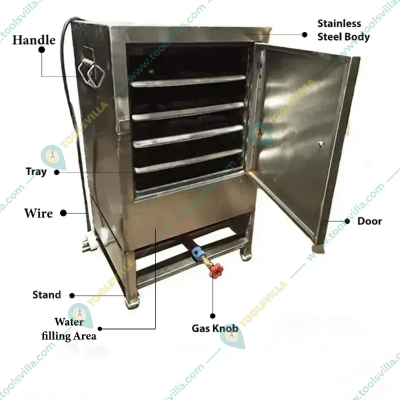 Commercial 8 Tray Stainless Steel Electric and Gas Operated Idli Steamer Machine for 96 pcs Idli, 3Kw