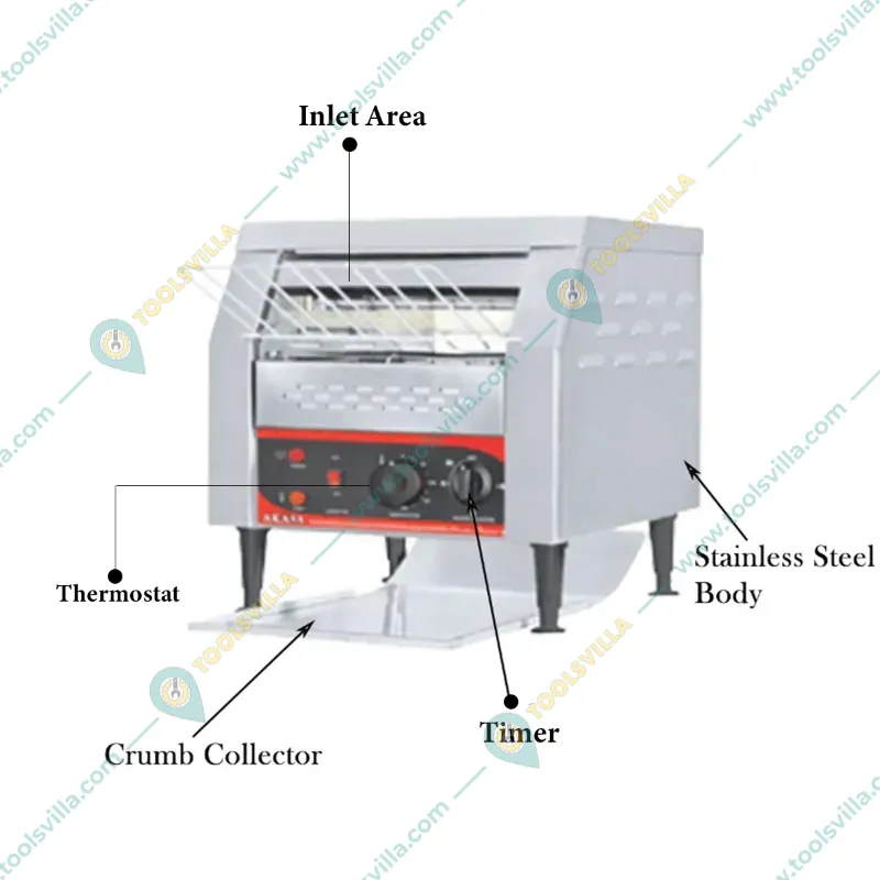 Akasa CT 300 Electric Conveyor Toaster 250-300 Slices Per Hour, 2200 W