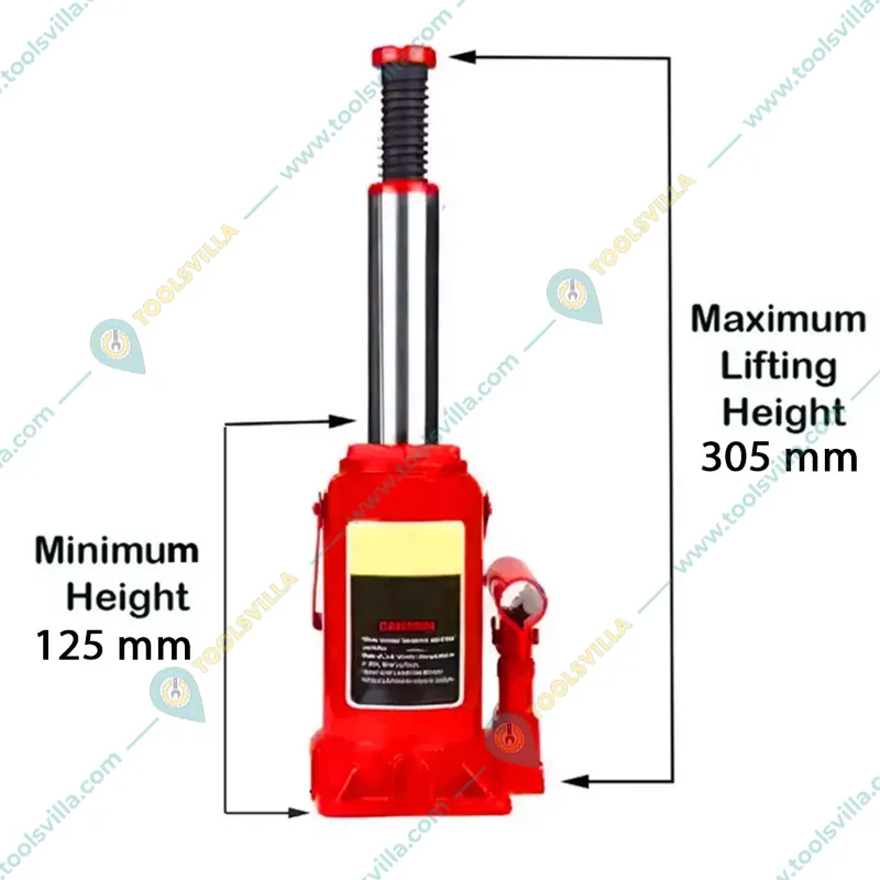 Heavy Duty 5 Ton Capacity Hydraulic Bottle Jack For Full Size SUV, Passengers Vehicle, Light Van - 305 mm Maximum Lifting Height