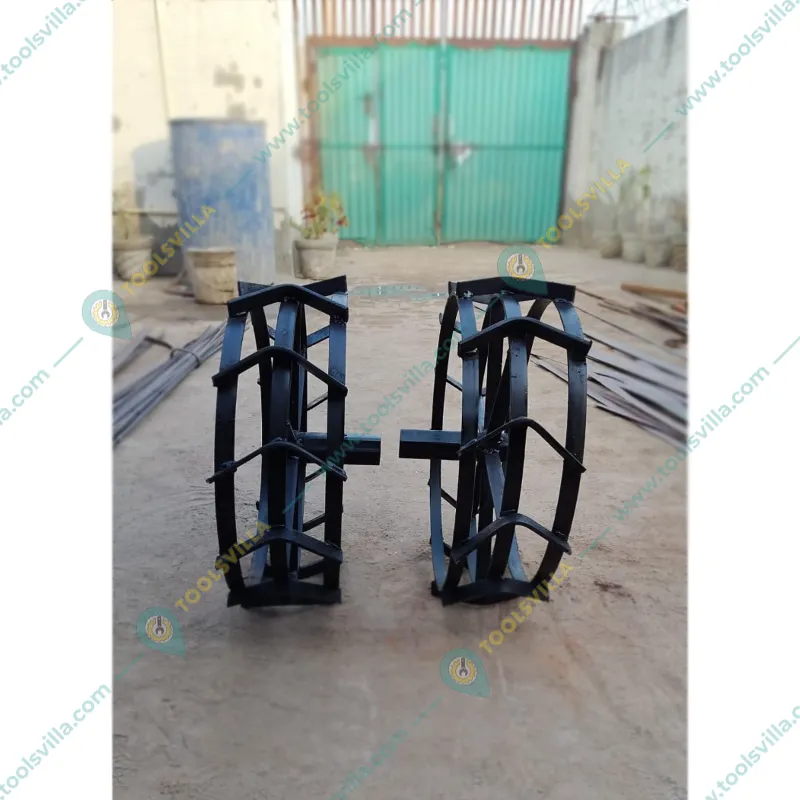 Mild Steel 2 Pcs 16 Inch Economy Special Iron Wheel for 5 to 12 HP Petrol Power Weeder & Tiller with Free Tyre Holder