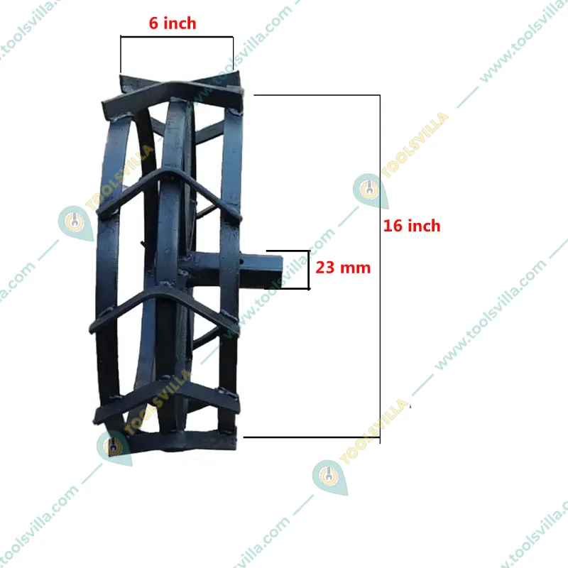 Mild Steel 2 Pcs 16 Inch Economy Special Iron Wheel for 5 to 12 HP Petrol Power Weeder & Tiller with Free Tyre Holder