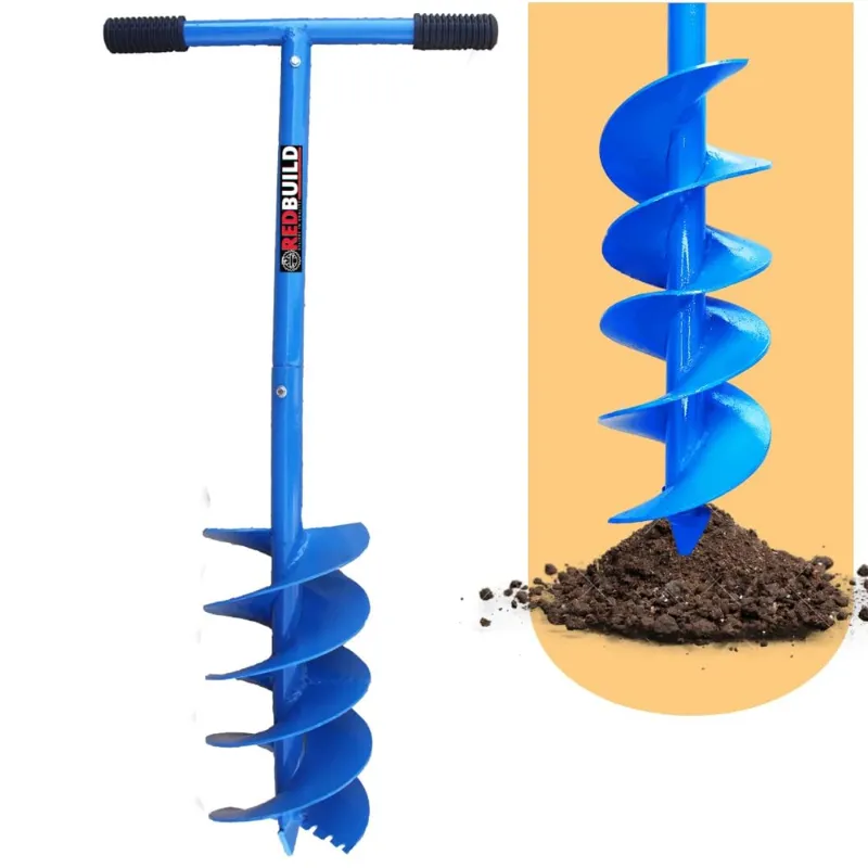 RedBuild Manual Earth Auger / Post Hole Digger with Long Blade, Garden Digger Used for Soil Digging Purposes(Size-3 Inches)