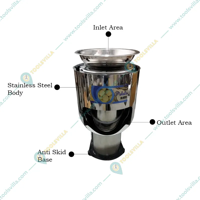 Heavy Duty Commercial 200 kg Potato Slicer Machine with 0.5HP Motor, Stainless Steel Material