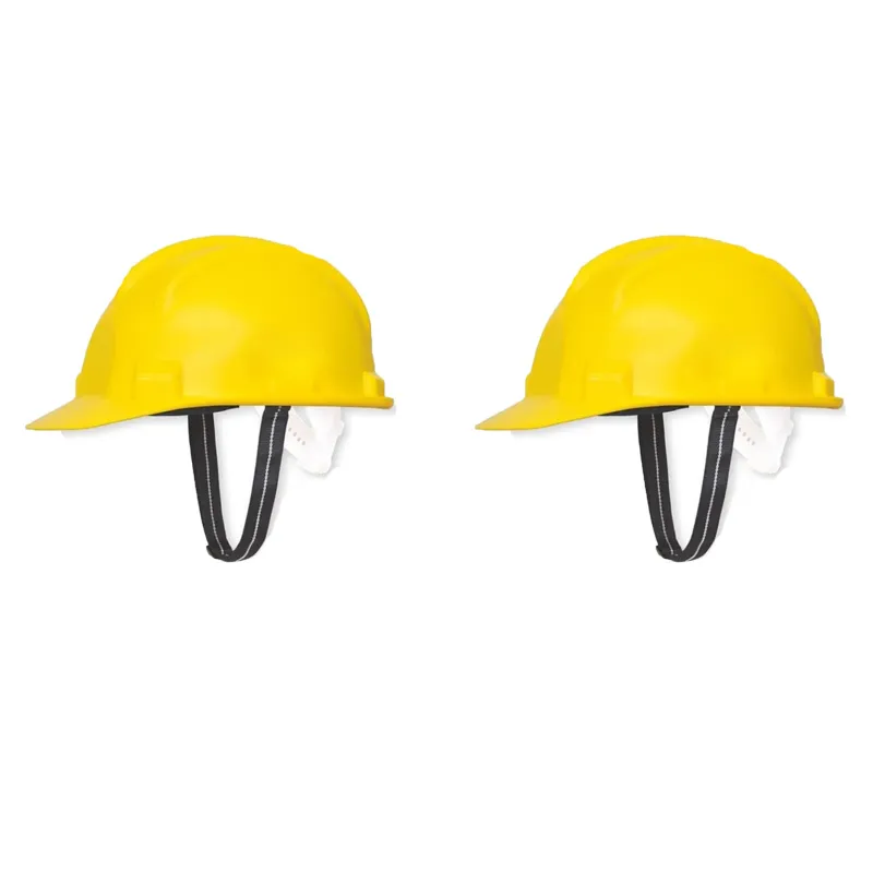 Heavy Duty HDPE Safety Helmet Pack of 2, 5, 20, 50 For General Headwear Protection (Yellow)(Pack-2)