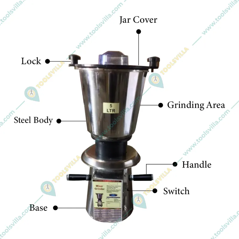Heavy Duty 5L Mixer Machine, 1.5 HP, 12Kg/hr